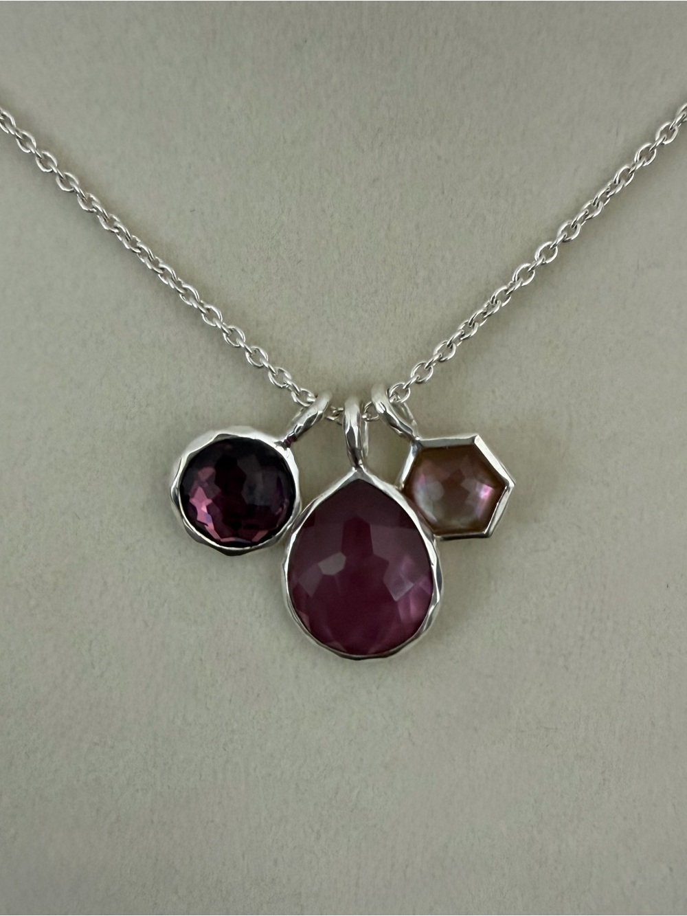 IPPOLITA Sterling Silver Wonderland 3-Stone Charm Necklace NWT Authentic